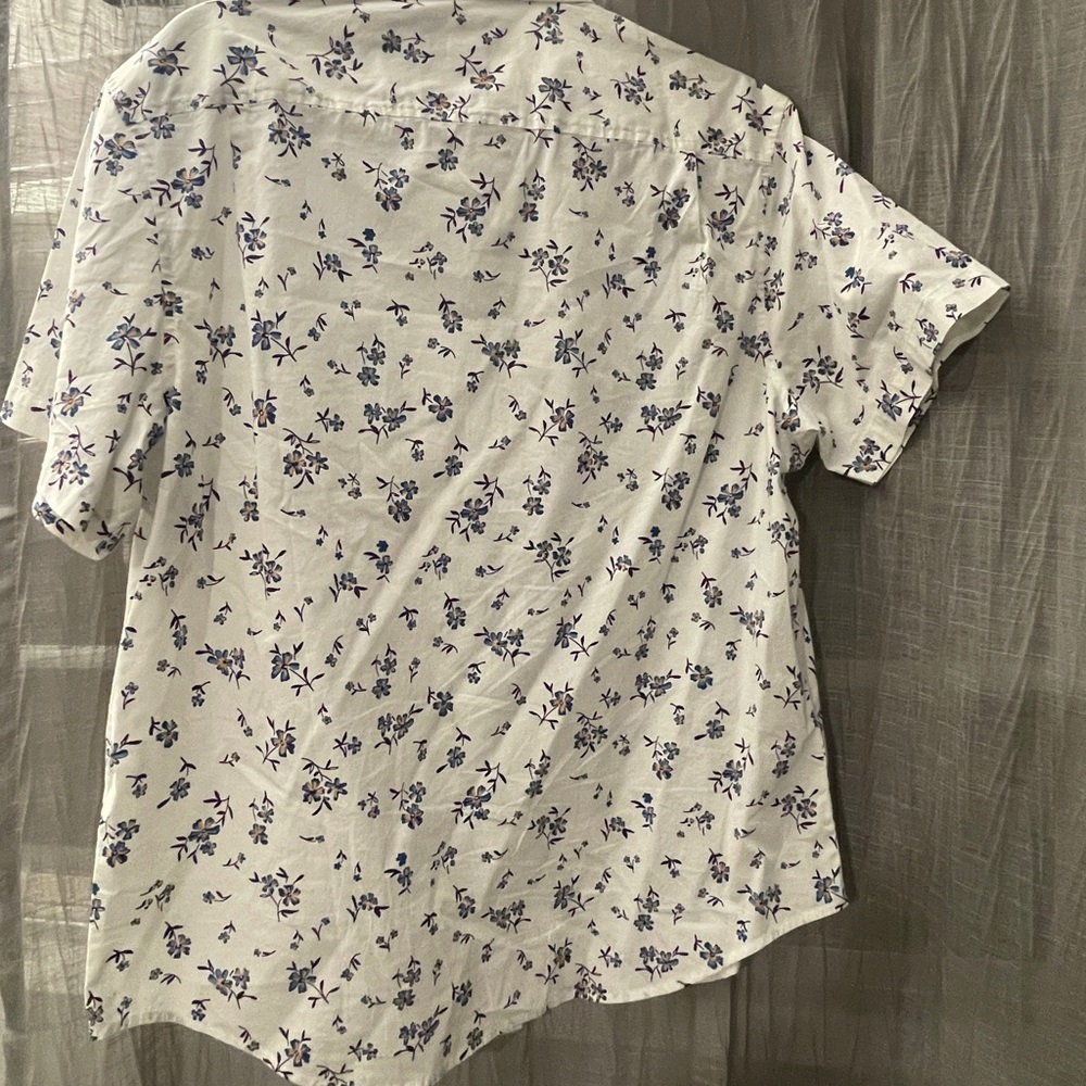 Original Penguin White and Blue Floral Men's Shirt
